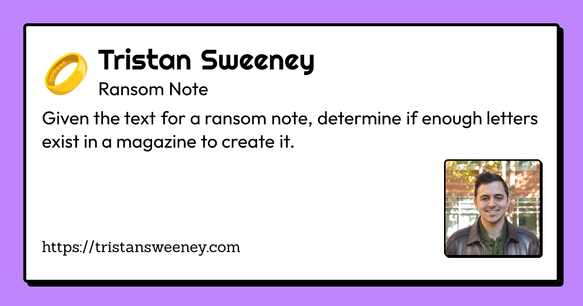 Rensom Note Example Ransom Note | Tristan Sweeney